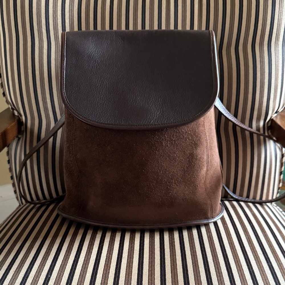 Vintage Coach Berkeley suede & leather convertible backpack 9016 mahogany - Picture 2 of 13
